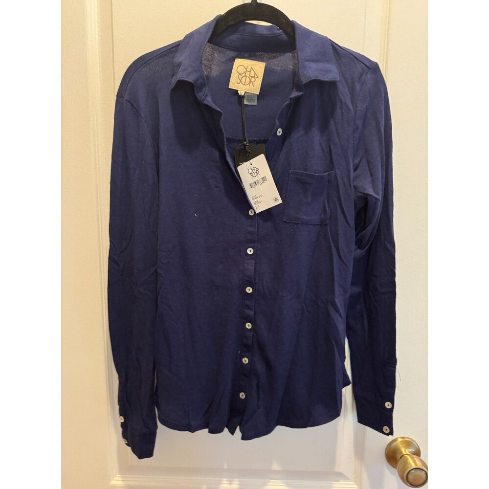 Anthropologie Chaser Jersey Long Sleeve Button Up Shirt